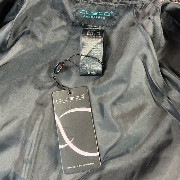 Custo Barcelona Minibar mock neck mettalic moto jacket, NWT size 38 or small - Picture 9 of 12